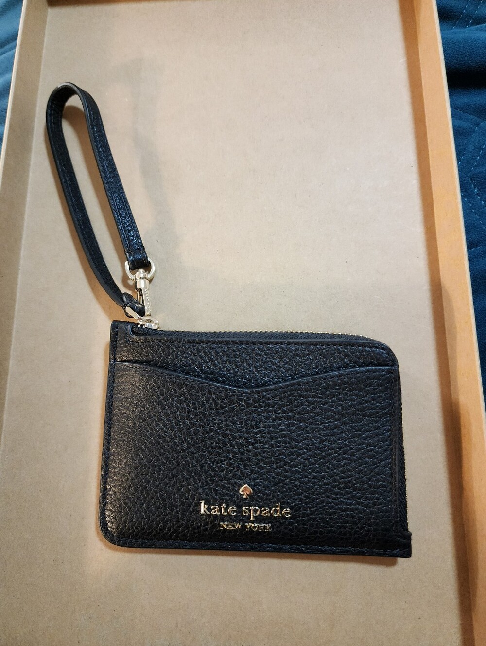 kate spade Black Leather Wristlet Card Holder